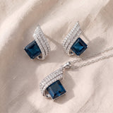 Elegancki srebrzysty komplet biżuterii Brienne Solazure